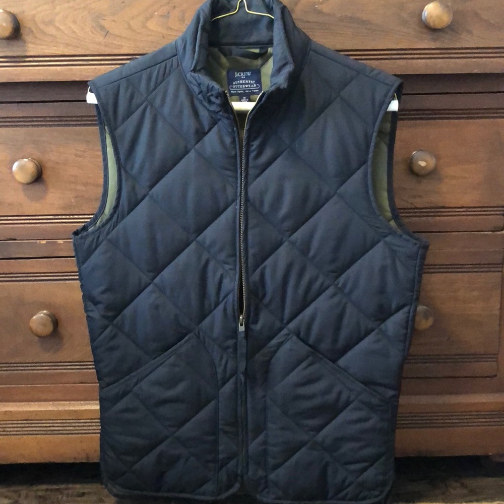 J. Crew Black Quilted Vest